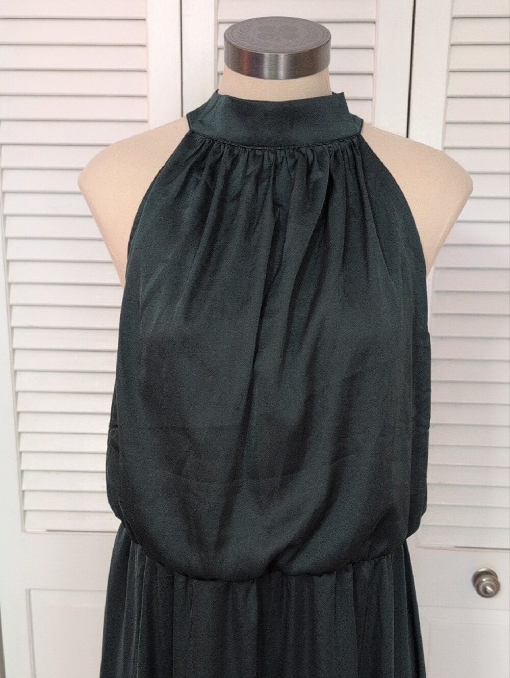 Nicole Miller, Dark Green, Halter Neck Midi Dress, Size XL